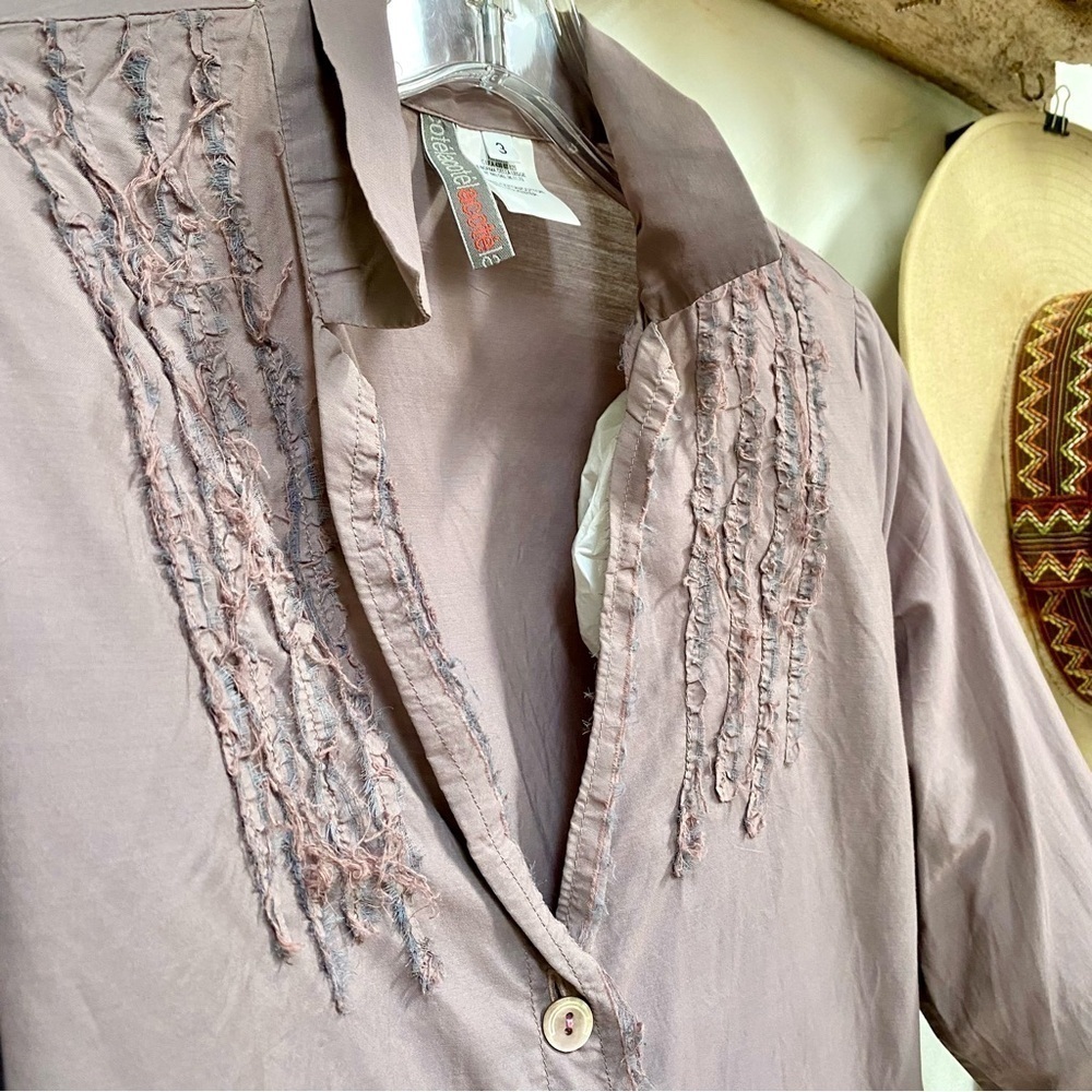 Unique rustic edge longer boho blouse w southwestern equestrian vibe